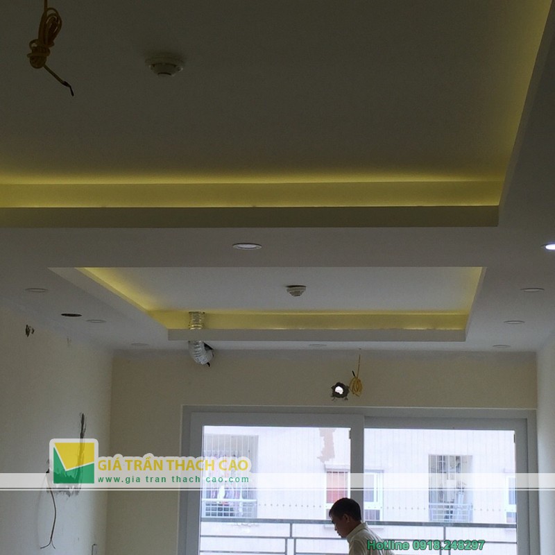 Hoàn thiện thi công trần thạch cao cho nhà anh Bát ở Nam Đô 012